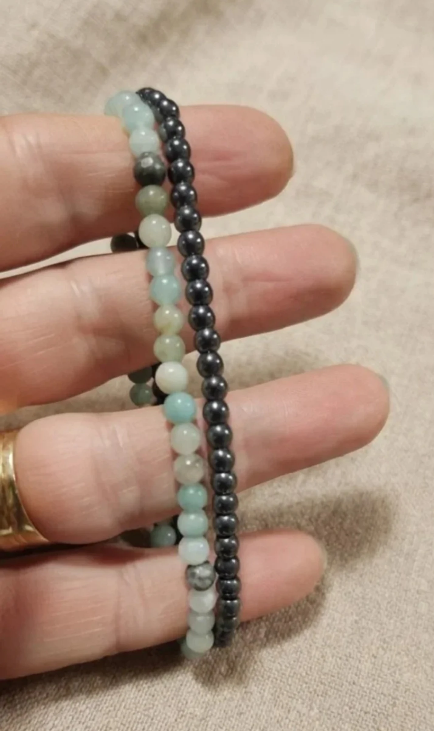 Conjunto 2 pulseras piedra natural